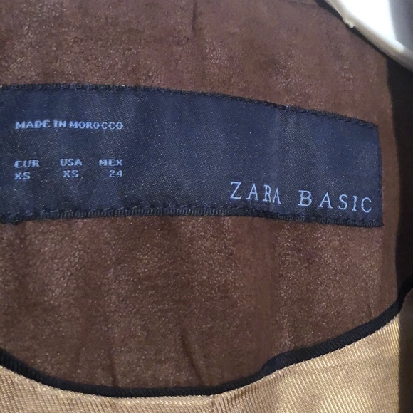 Zara Basic Buttoned Brown Blazer - Picture 3 of 6